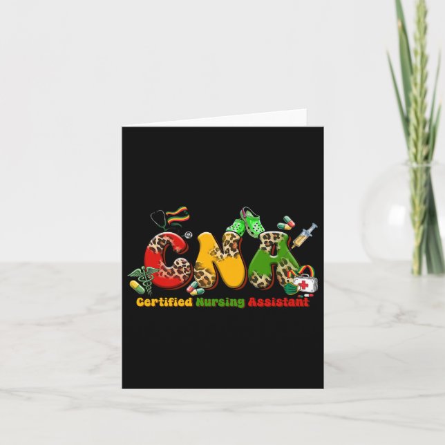 Tarjeta Black Cna Graduation Certified Enfermería Istant B (Anverso)
