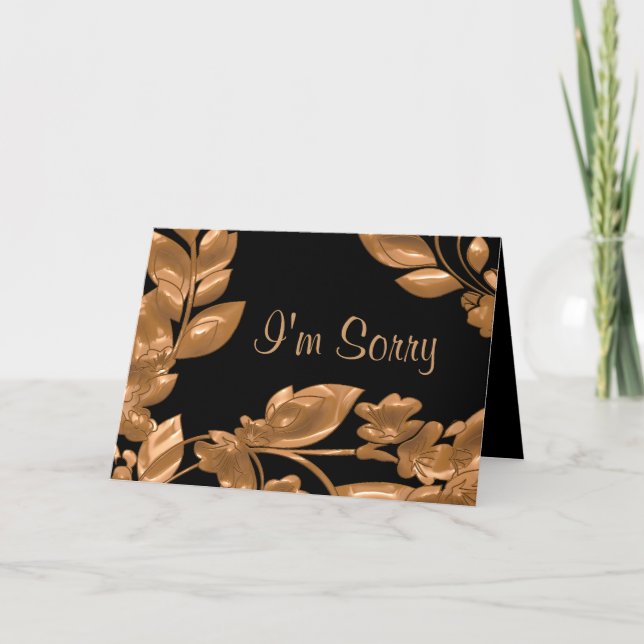Tarjeta Black & Copper Garden lo siento (Anverso)