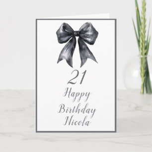 Tarjeta Black Coquette Bow Birday Party