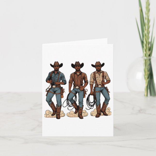 Tarjeta Black Cowboy Rodeo occidental Melanin Historia neg (Anverso)