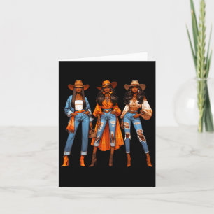 Tarjeta Black Cowgirl Rodeo occidental Melanin Black Histo
