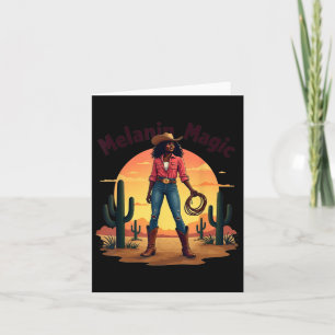 Tarjeta Black Cowgirl Rodeo occidental Melanin Black Histo