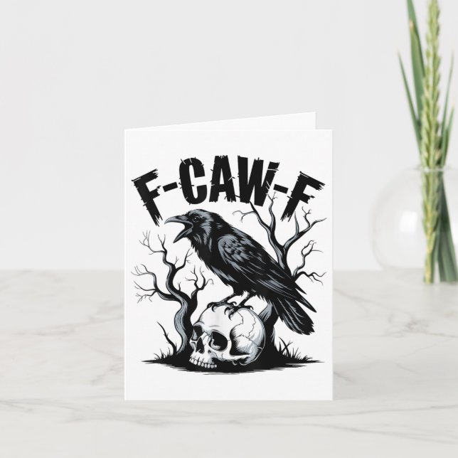 Tarjeta Black Crow, F-caw-f Funny Black Bird (Anverso)
