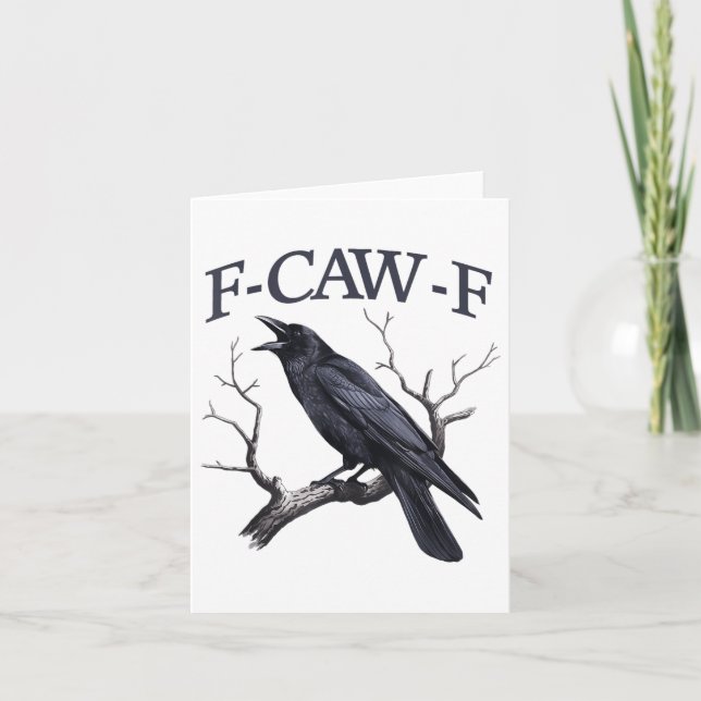 Tarjeta Black Crow, F-caw-f Funny Black Bird (Anverso)