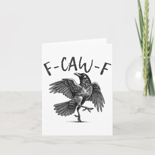 Tarjeta Black Crow, F-caw-f Funny Black Bird (Anverso)