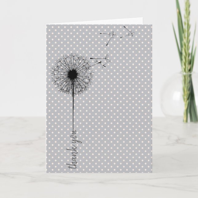 Tarjeta Black dandelion gracias (Anverso)