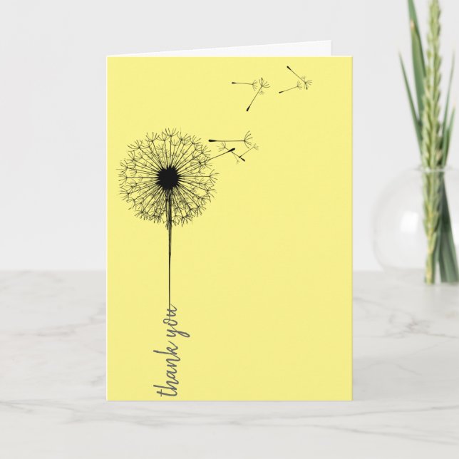 Tarjeta Black dandelion gracias (Anverso)