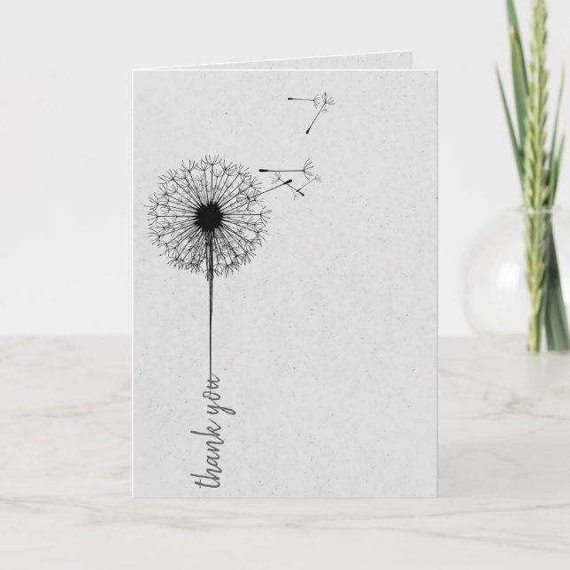 Tarjeta Black dandelion gracias (Anverso)