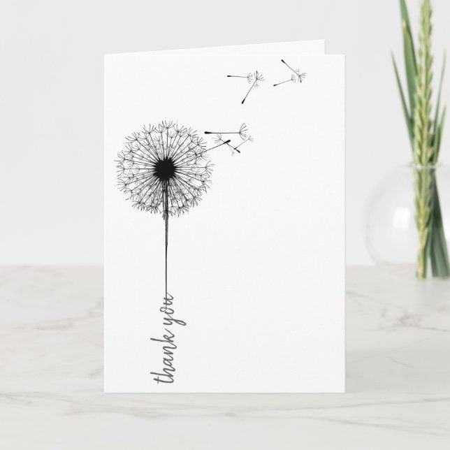 Tarjeta Black dandelion gracias (Anverso)