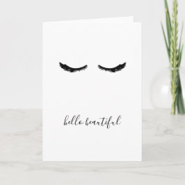 Tarjeta Black Eyelash Hello Beautiful