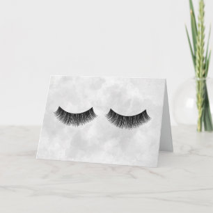 Tarjeta Black Eyelashes On Silver Watercolor