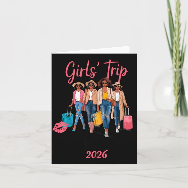 Tarjeta Black Girls Trip Bali 2026 Vacation Birthday Melan (Anverso)