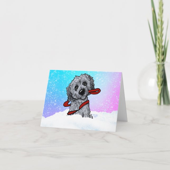 Tarjeta Black Goldendoodle DoodleMoji  (Anverso)