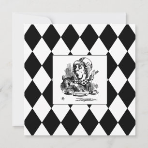 Tarjeta Black Harlequin Blank Mad Hatter Square