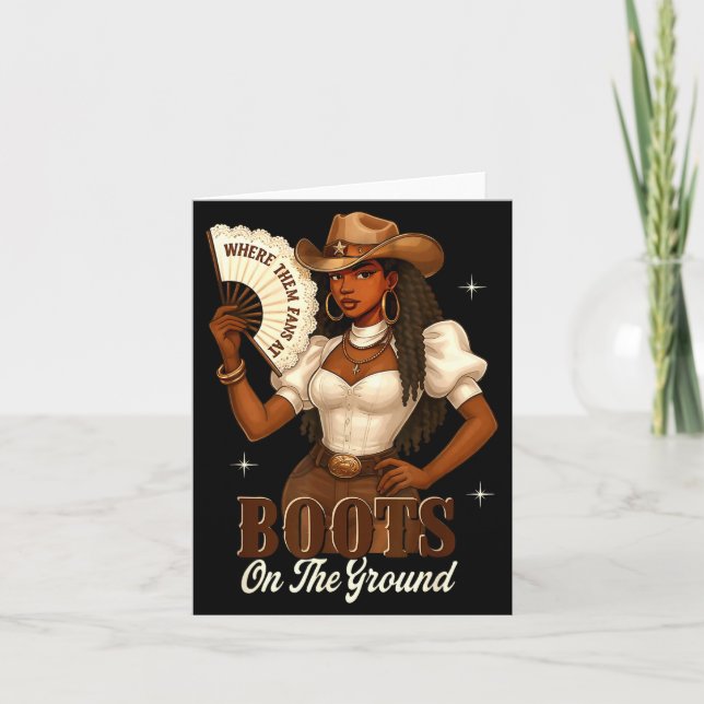 Tarjeta Black History Boots On The Ground Cowgirl Western  (Anverso)