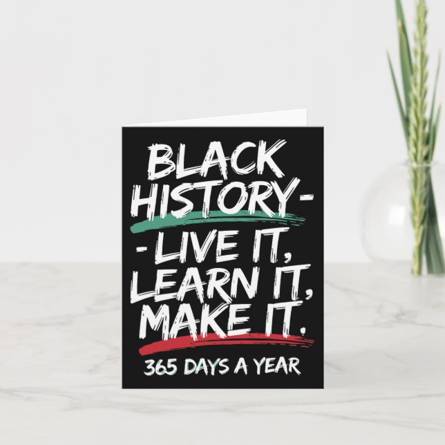 Tarjeta Black History Month 2025 Live It Learn It Make (Anverso)