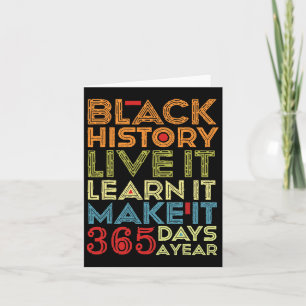 Tarjeta Black History Month 2025 Live It Learn It Make