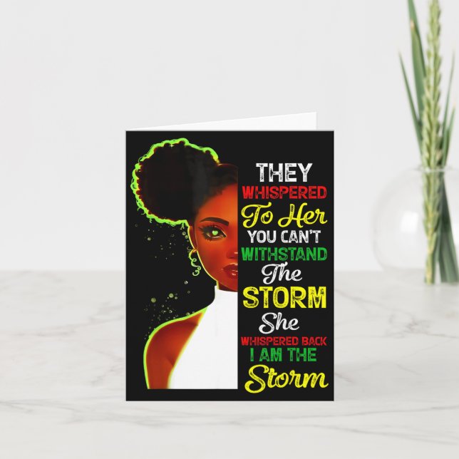 Tarjeta Black History Month African Girl Woman Afro I Am T (Anverso)