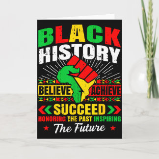 Tarjeta Black History Month Believe Achieve Succeed Melani
