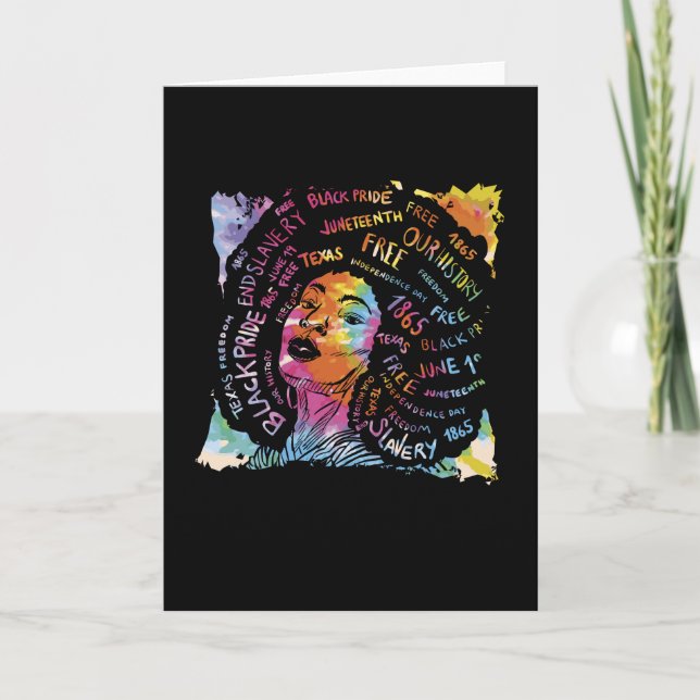 Tarjeta Black History Month Black Afro Woman (Anverso)