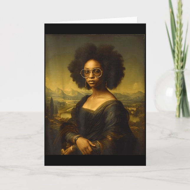 Tarjeta Black History Month Black Mona Lisa African Americ (Anverso)