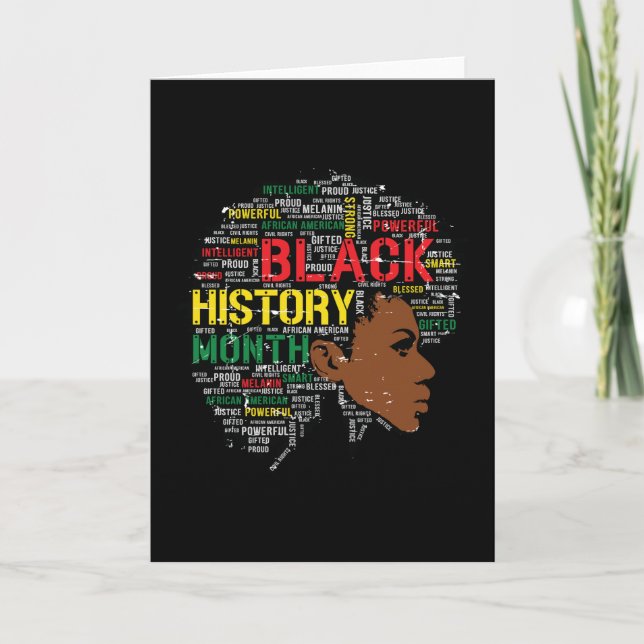 Tarjeta Black History Month Black Woman Afro (Anverso)