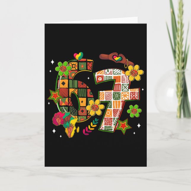 Tarjeta Black History Month Six Seven 6 7 Meme Juneteenth  (Anverso)