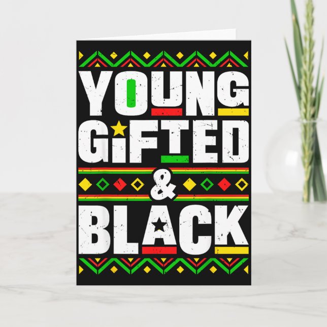 Tarjeta Black History Month Young Gifted And Black Men Wom (Anverso)