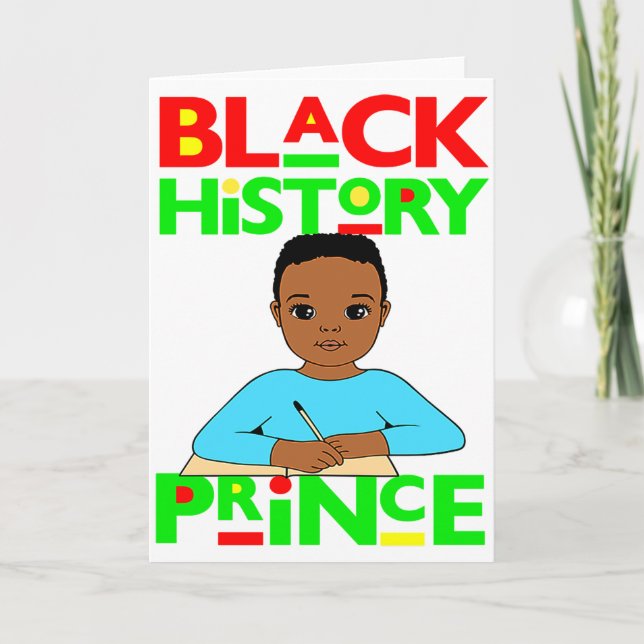 Tarjeta Black History Prince Melanin Boy Son Bruh Brown Sk (Anverso)