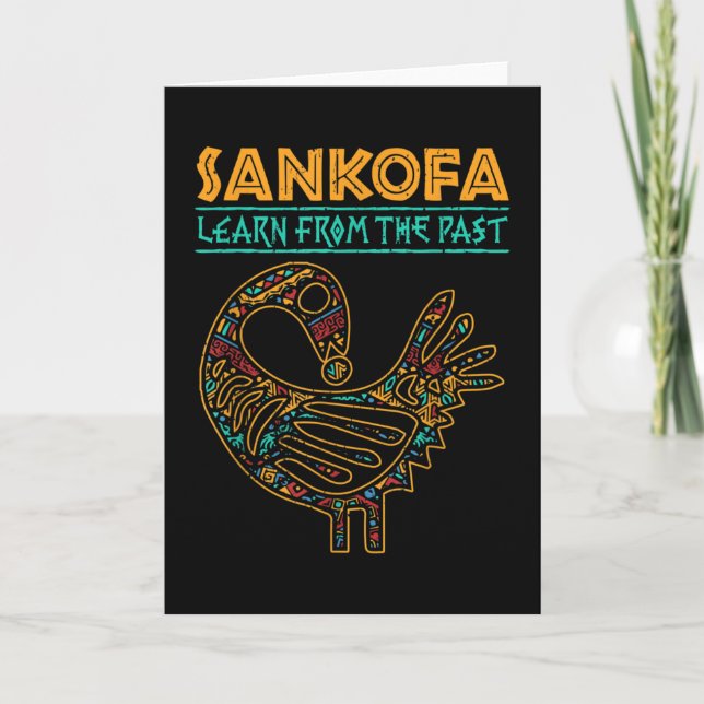 Tarjeta Black History Sankofa African Bird Junenth (Anverso)