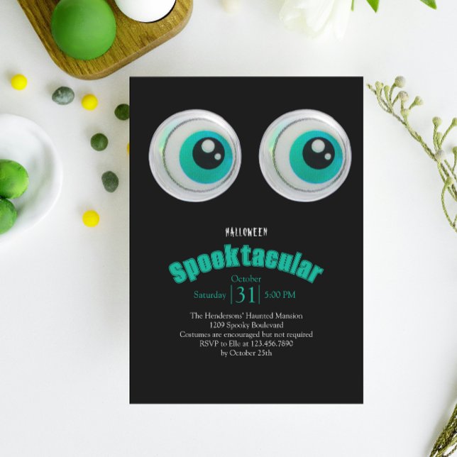 Tarjeta Black Horror Oye Spooktacular Halloween Party Invi (Subido por el creador)