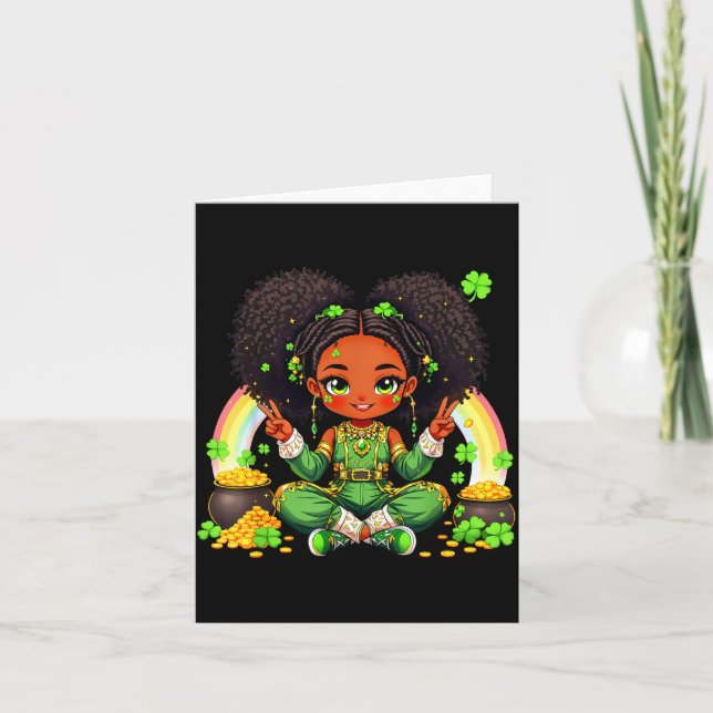 Tarjeta Black Irish Afro Black Girl African American St Pa (Anverso)