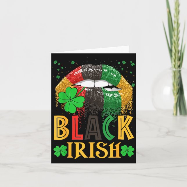Tarjeta Black Irish Dripng Lips African American St Patric (Anverso)