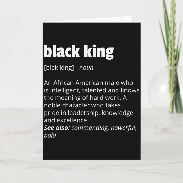 Tarjeta Black King Definition African Pride Black History  (Anverso)
