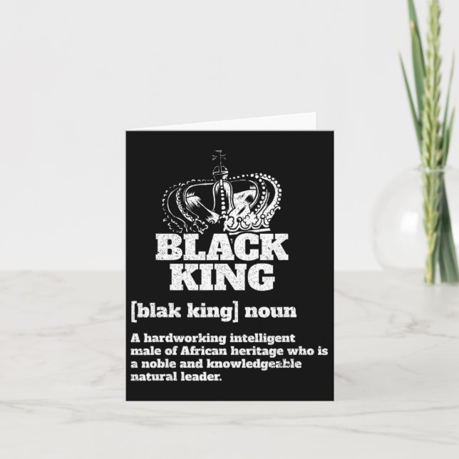 Tarjeta Black King Definition Orgullo afroamericano negro (Anverso)