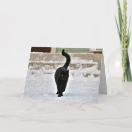 Tarjeta Black Kitty Cat Cute Personalizable Card