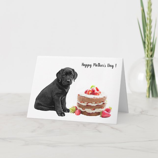 Tarjeta Black Lab Feliz Día de la Madre - Mamá Perro (Anverso)