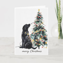 Tarjeta Black lab Feliz Navidad