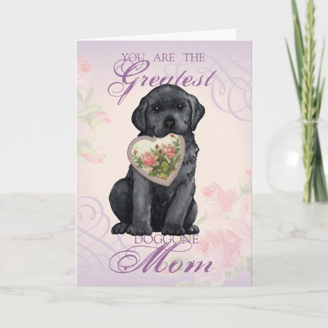 Tarjeta Black Lab Heart Mom (Anverso)