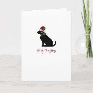 Tarjeta Black Lab Merry Christmas Silueta Divertida Modern
