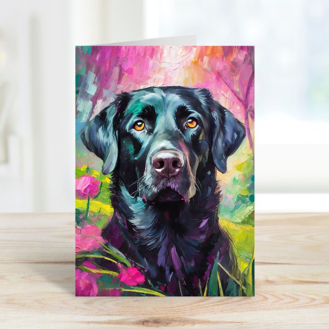 Tarjeta Black Lab Retrato Arte Moderno (Subido por el creador)