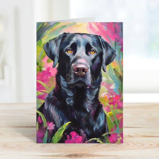 Tarjeta Black Lab Retrato Arte Moderno (Subido por el creador)