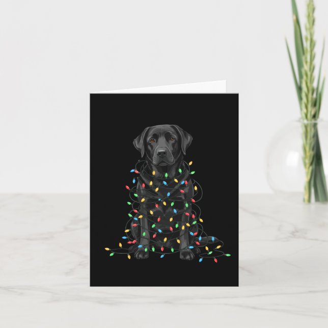 Tarjeta Black Labrador Christmas I'm Fine Everything Is Fi (Anverso)