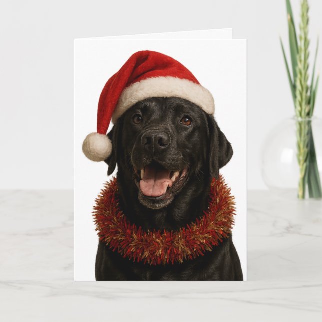 Tarjeta Black Labrador Retriever Christmas card (Anverso)