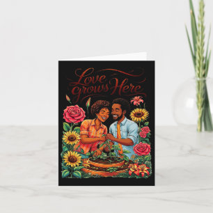 Tarjeta Black Love African American Couple Sketch Valentin