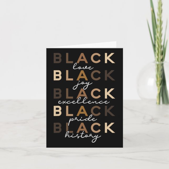 Tarjeta Black Love Joy Excellence History Black Hist (Anverso)