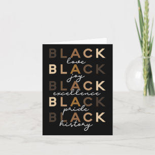 Tarjeta Black Love Joy Excellence History Black Hist