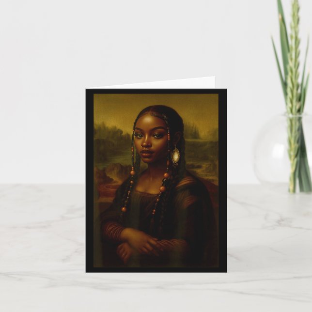Tarjeta Black Mona Lisa Afro African American Melanin Blac (Anverso)