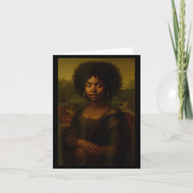 Tarjeta Black Mona Lisa Afro African American Melanin Blac (Anverso)