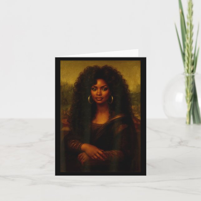 Tarjeta Black Mona Lisa Afro African American Melanin Blac (Anverso)